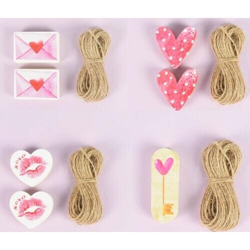 50pcs Heart Shape Kraft Paper Tags With 10m Hemp Rope Wedding Gift Packaging Hanging Label For Kid Birthday Party Decor Supplies