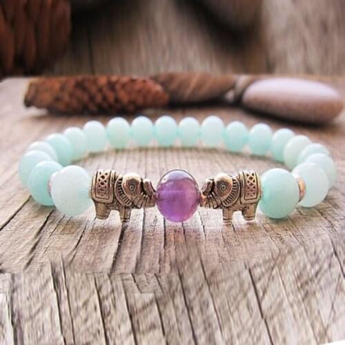 Elephant bracelet Mala Bracelet Bead Bracelet Stone Jewelry Buddhism bracelet Yoga Bracelet Fertility Bracelet