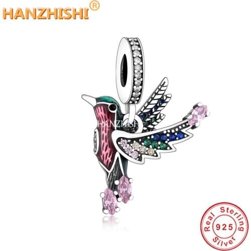 925 Sterling Silver Animal Bird Pendant Charm Beads Fits Original Pandora Charm Bracelet Necklace Fine Jewelry Accessories 2021