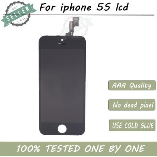 100% No Dead Pixel Display For LCD iPhone 5S screen Digitizer Assembly Replacemant DHL Shipping 100pcs/lot