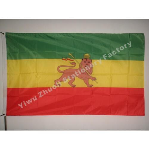 Ethiopia (1897-1936; 1941-1974) Flag 150X90cm (3x5FT) 120g 100D Polyester Double Stitched High Quality Free Shipping