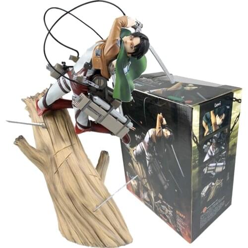 1/8 Scale Deluxe Anime Attack on Titan Levi Ackerman Action Figure PVC Pre-Painted Excellent Model Toy Boy Collections Gift 25cm