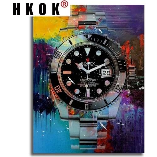 HKOK Abstract Canva Painting Poster Print Colorful Watch Nordic Style Sofa Wall Art Picture Home Decor For Living Room Unframed