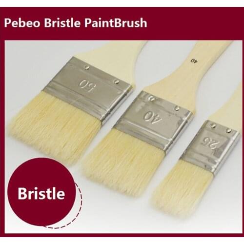 3pcs/set Pebeo bristle paint brush wood handle watercolor oil Acrylic large area painting brush art supplies