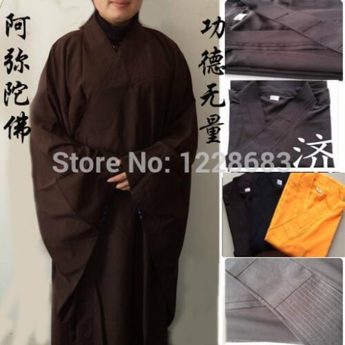 Shaolin Buddhist Monk Robes Suits Kung Fu Uniforms Gown Unisex Buddhist Clothing