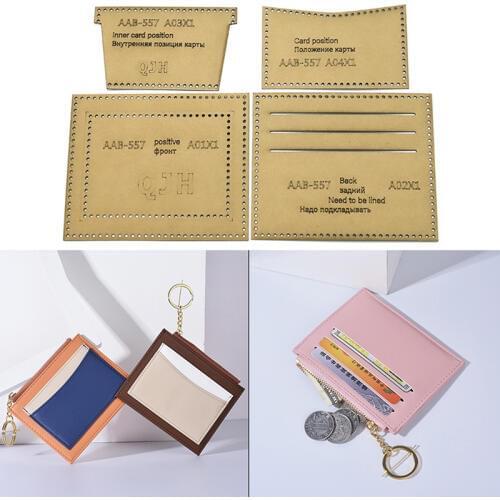 Leather goods diy handmade kraft paper template mold card package coin purse version drawing leather art design template tool