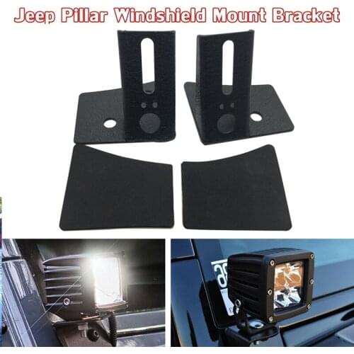 Led Work Light Bar Bracket Mounting Windshield Hinge Corner A-pillar Mount Holder For Jeep Wrangler JK 2007-2016