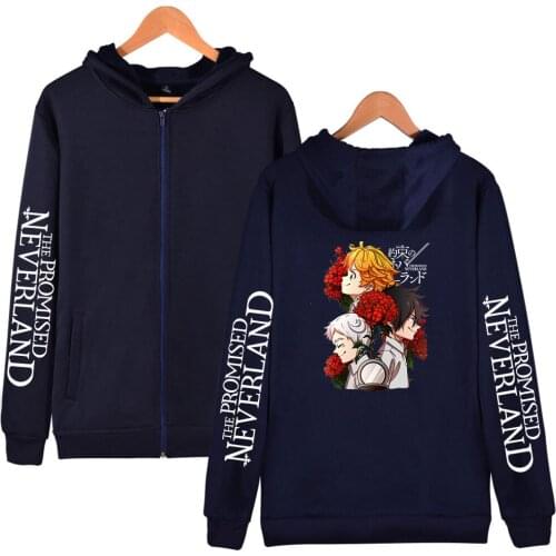 Hot Sale Casual Streetwear Clothes The Promised Neverland Fashion Prints Zipper Hoodie Women/Mens Long Sleeve Hooded Sweatshirt