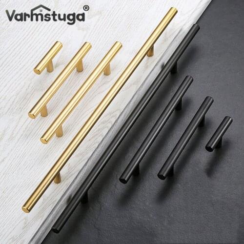 Brushed Black Gold Straight Cupboard Handles Knobs Stainless Steel Brushed Black Gold Kitchen Door Handles Cabinet Pull