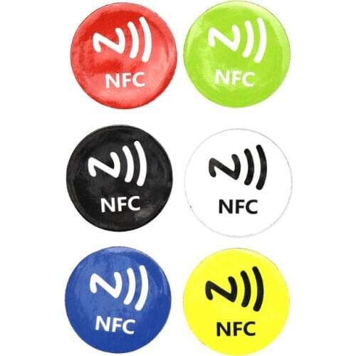 6PCS NFC Tags Stickers Anti Metal Ntag213 Adhesive Label Metallic Sticker Universal RFID Tag for NFC Mobile Phones