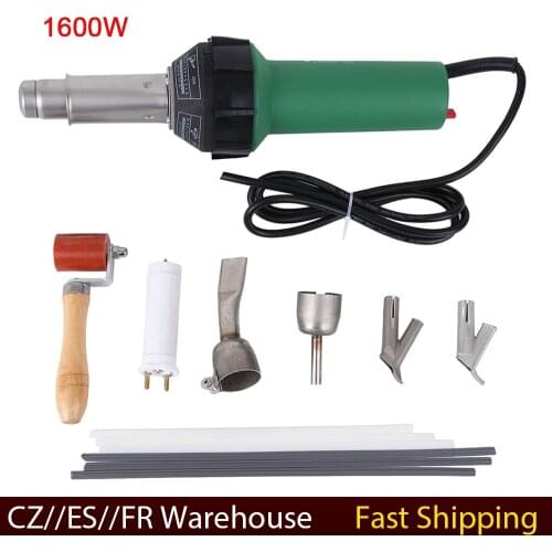 1600W Hot Air Welding Machine Kit Plastics Heat-Welders Tools Set with Welding Speed Nozzle & Roller Rod