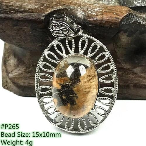 Necklace Pendant Natural Phantom Quartz Jewelry For Women Lady Men Beauty Healing Gift Crystal Silver Beads Stone Gemstone AAAAA