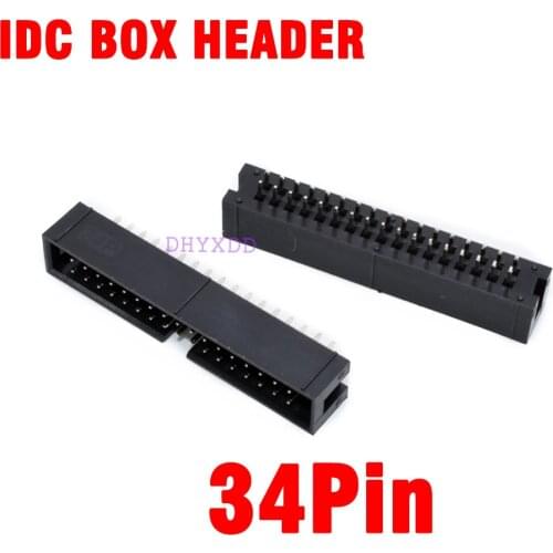 10pcs 2.54mm 2x17 Pin 34 Pin Straight Male Shrouded PCB Box header IDC Socket
