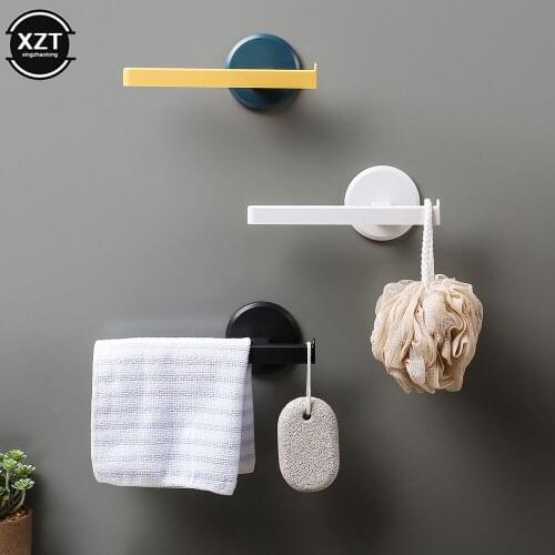 Self-adhesive Towel Holder Bathroom Organizer Wall Shelf Towel Hanger Bathroom Towel Rail Hanger Kitchen Barthroom Accessories