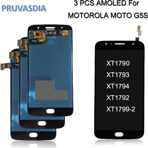 3 Piece/lot 5.2" Amoled For Motorola Moto G5S LCD XT1793 XT1794 XT1792 Touch Screen Digitizer Assemble For Moto G5S Display