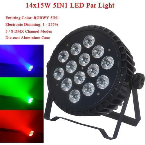Led Par Light RGBWA 5IN1 14x15W Disco Wash Light Equipment 5/8 Channels DMX 512 Led Stage Lighting Effect Light Fast Shipping