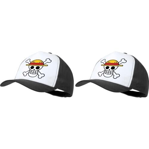 PACK 2 BLACK CAPS LOGO ONE PIECE SKULL chap