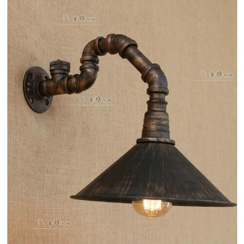 Steam punk Loft Industrial iron rust Water pipe retro wall lamp Vintage E27 sconce lights steampunk house lighting fixtures luz