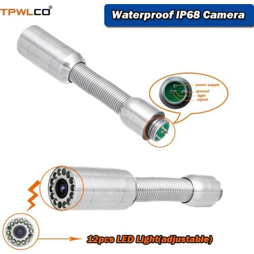 Waterproof 1000TVL 23mm Stainless Steel Camera Head For Drain Pipe Video Inspection Camera System