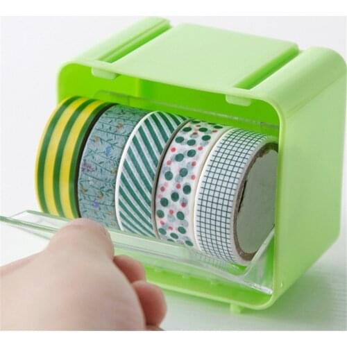 Washi Tape Storage Box Desktop Multi Masking Tape Dispenser Sundries Roll Tape Holder Stationery Organizer Office Supplies