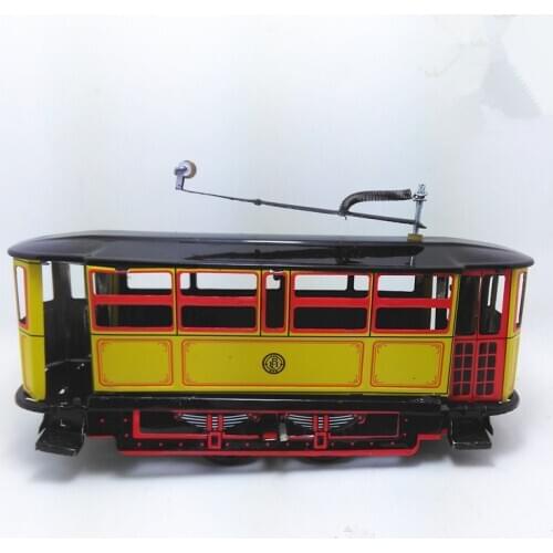 [Funny] Adult Collection Retro Wind up toy Metal Tin The trolley toy Mechanical toy Clockwork toy figures model kids gift