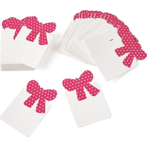 100pcs Hair Clip Cards Hair Accessories Jewelry Display Card Cute Bowknot Style Hairpin Packaging Paper Carboard Cards 79x50mm