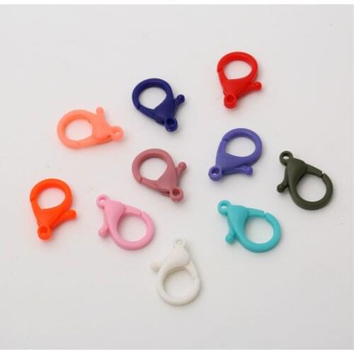 10 Pcs Cute Durable Lobster Clasp Hooks End Connectors Plastic Candy Color Jewelry Findings Accessories For DIY Pendants Jewelry