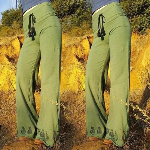 Medieval Renaissance Halloween Cosplay Costume for Women Retro Print Casual Comfortable Stretch Wide-Leg Pants Female 2021 New