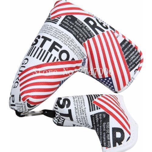 1pc Golf Putter Cover Magnetic Blade Golf Putter Head Cover Blade Headcover US Flag Stars and Stripes Design