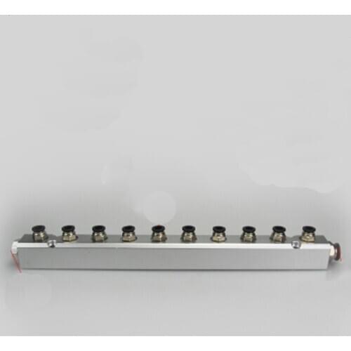 30x30mm G1/4" Out G1/2" In 10 Way Pneumatic Fitting Air Manifold Block Splitter
