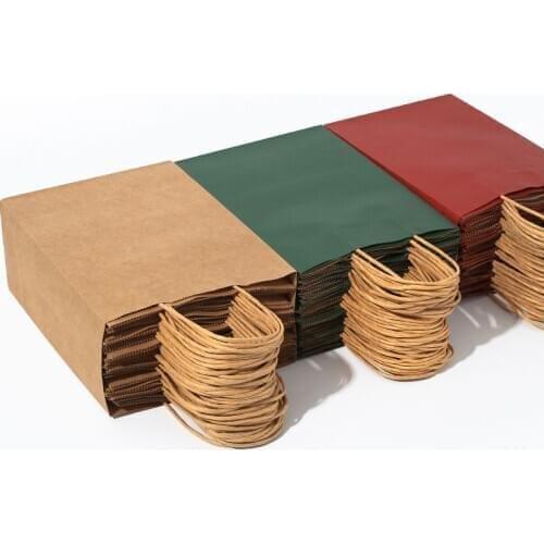 10PCS Kraft Paper Shoppping Bag for Christams Birthday Gift Packaging Box