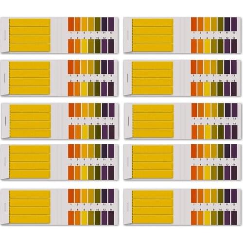 10 Packs of PH 1-14 Test Indicator 800 Litmus Paper Scale Test Lemon Juice Milk Liquid Detergent Kit