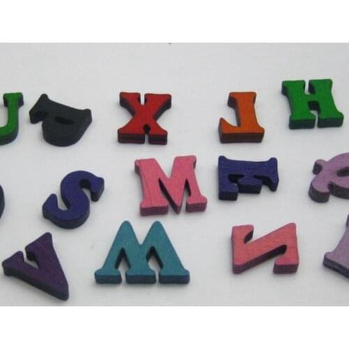 100 Assorted Flat Back Flatback Wood Alphabet Letter ~Wooden Scrapbooking Embellishment