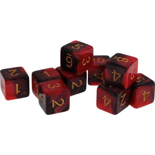20pc Acrylic Dual Color Six Sided D6 Dice Die for D&D TRPG Board Game Toys