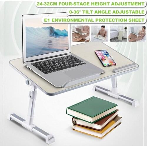 4 Stage Portable Adjustable Folding Laptop Table Iron Sofa Bed Office Laptop Stand Desk Computer Notebook Bed Table 52cm*30cm
