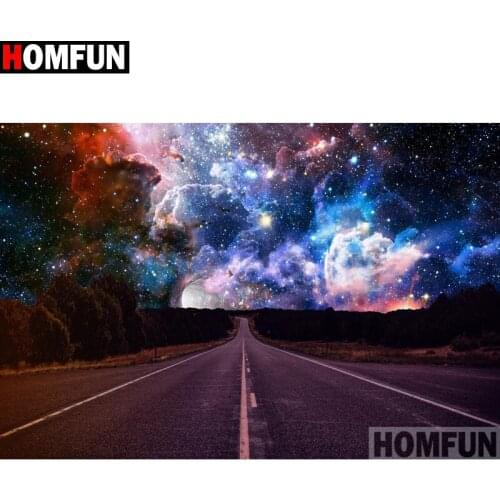 HOMFUN Full Square/Round Drill 5D DIY Diamond Painting "Road starry sky" Embroidery Cross Stitch 5D Home Decor Gift A15588