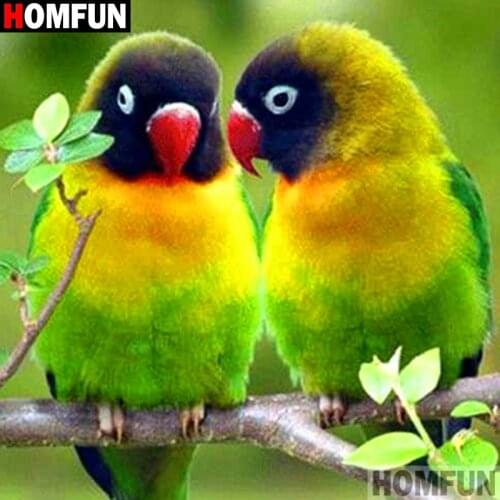 HOMFUN Full Square/Round Drill 5D DIY Diamond Painting "Animal parrot" 3D Diamond Embroidery Cross Stitch Home Decor A19980