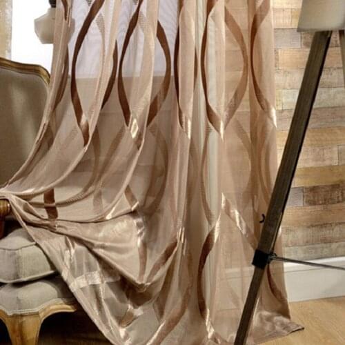 White Shiny Tulle Curtains for Living Room Wavy Stripes Sheer Curtains Modern Solid Decoration Balcony Voile Window Treatments