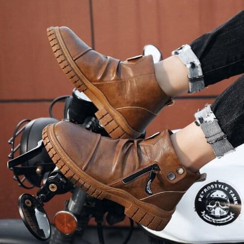 BG Built shoes 2021 new autumn high tide shoes, board shoes, winter Martin boots, mens work boots, motorcycle boots