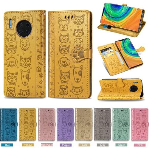 For Huawei P40 Pro P30 Pro P40 Lite Flip Wallet Leather Case Cover Cute Card Slot Stand Flip Cover For Mate30 Pro Phone Cases