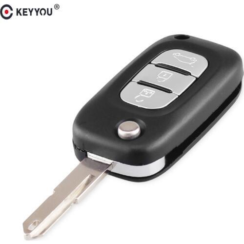 KEYYOU Flip Remote Key Shell Fob Case Cover For Renault Clio Vivaro Master Traffic Kangoo Megane laguna 3 Buttons