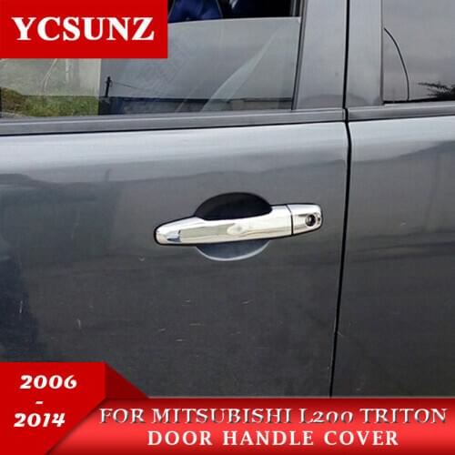For Mitsubishi L200 Triton Handle Decoration Products ABS Chrome Door Handle Cover For Mitsubishi L200 Triton 2006-2014 Ycsunz