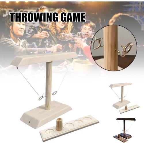 Wooden Ring Toss Games Hook and Ring Toss Battle Game Handcrafted Games Ring Toss Hooks Fast-Paced Game for Bars Home J2