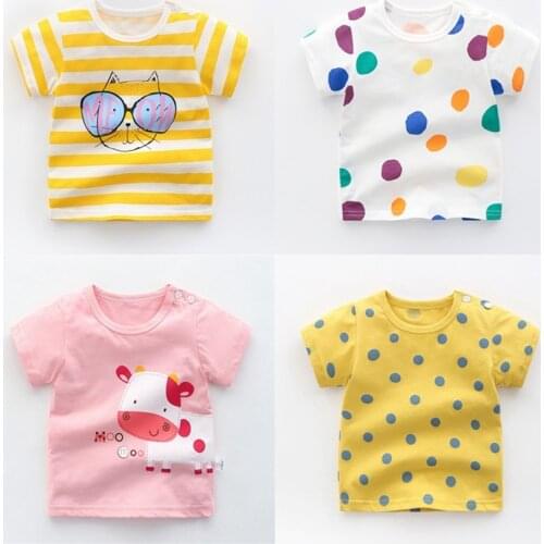 Childern T-shirt Summer 2021 New Kids Clothing Cotton Baby Boys Clothes Casual Cartoon Design Toddler Girls Short Sleeve T-shirt