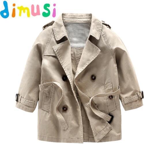 DIMUSI 2017 Autumn Boys long jacket Coat 95% cotton kids winter boys wind coat solid windbreak outwear children clothes BC085