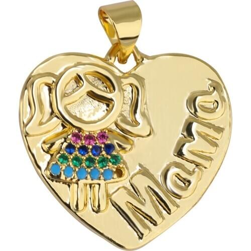DIY Women Charms Heart Girl Mama Necklace Bracelet Jewelry Making Accessory New Charm Handmade Craft Pendant Christmas Gift