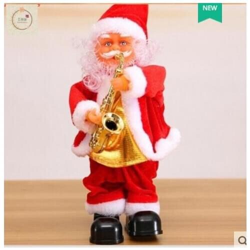 European figure Santa Claus Christmas gift decorations Video music for dolls and childrens toys little shakers doll