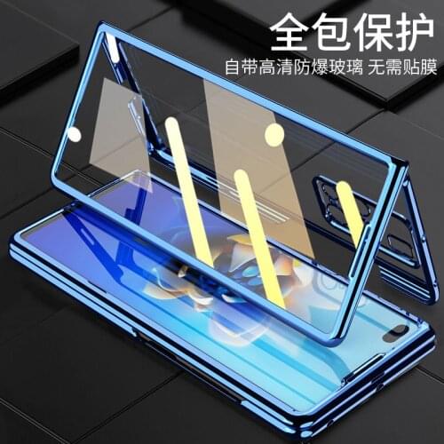 Hybrid Plating Mobile Phone Case For Huawei Mate X2 with Tempered Glass Screen Protector Clear Hard PC Bumper Cover for mate x2