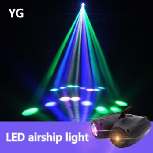 Colorful 20W RGBW Pattern Led Stage Light 128/64LED Double Head Airship Projector Lamp for DJ Disco Party Effect Wedding Events