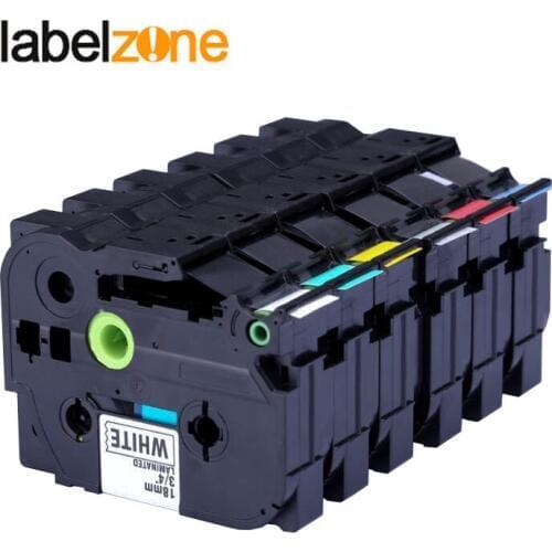 5pcs Multicolor 18mm tze241 label tzpe Compatible Brother p-touch printers tze tape laminated tze-241 tz-241 tz241 tze141 ptouch